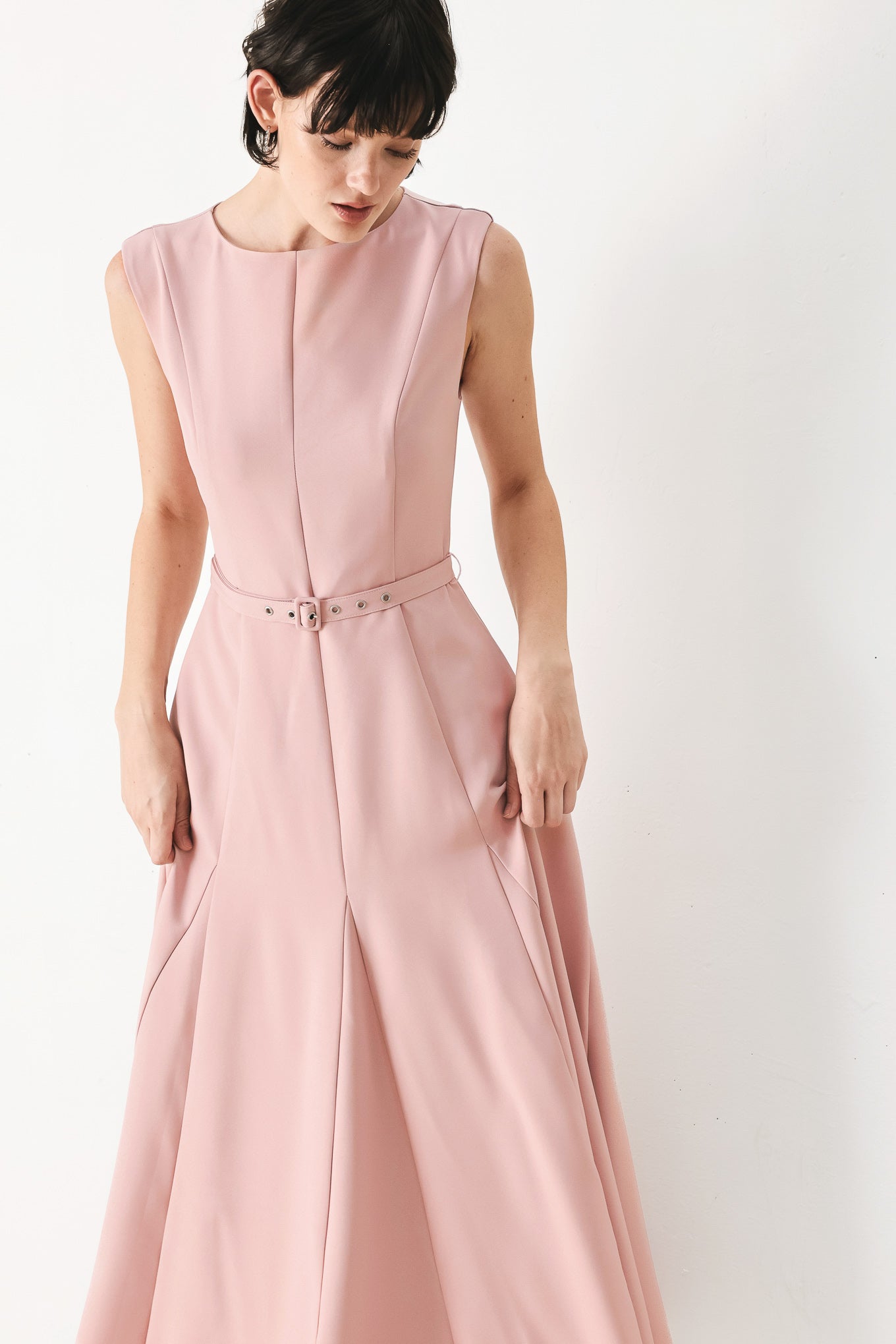FLYING TOMATO Women's Calm Afterglow Blush Woven Cocktail Dress