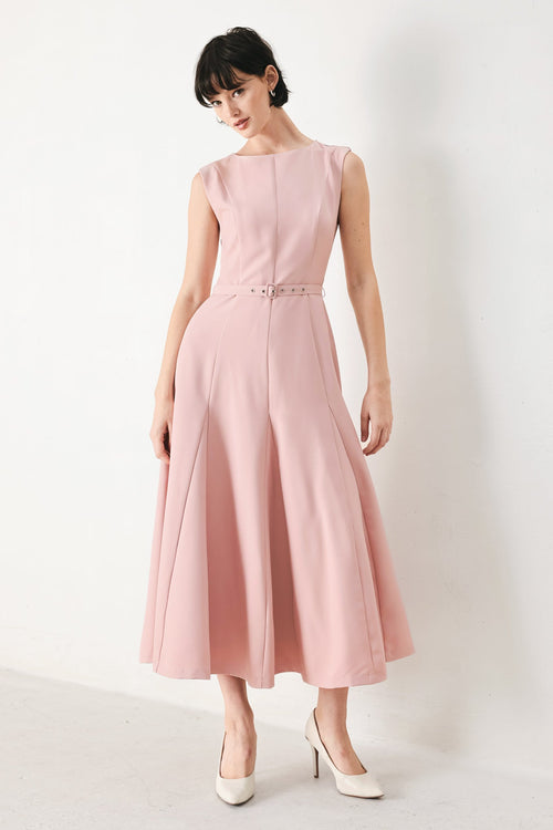 FLYING TOMATO Women's Calm Afterglow Blush Woven Cocktail Dress