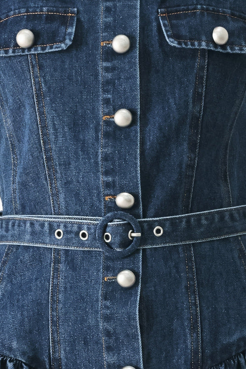 BABY BLUE LOVE DENIM MINI DRESS