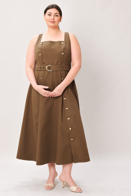 SWEET SIENNA WOVEN MIDI DRESS