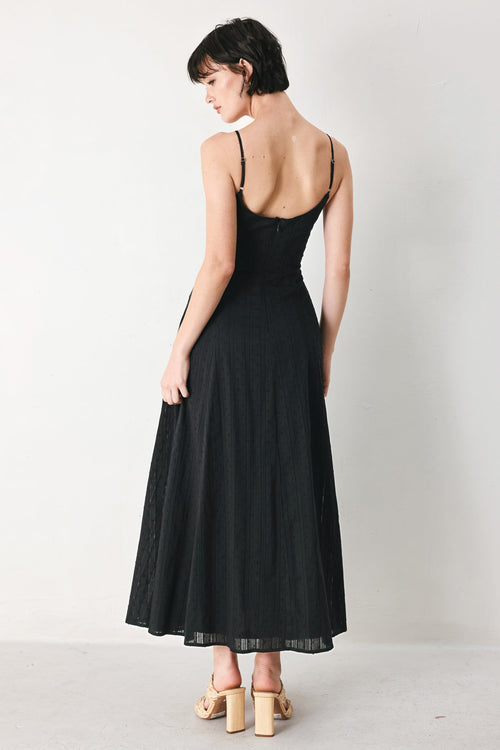 FLYING TOMATO Women's Sheer Midnight Black Midi Cocktail Circle Dress