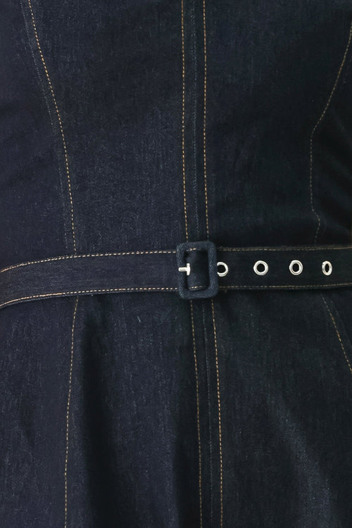 ICONIC INDIGO DENIM MIDI DRESS