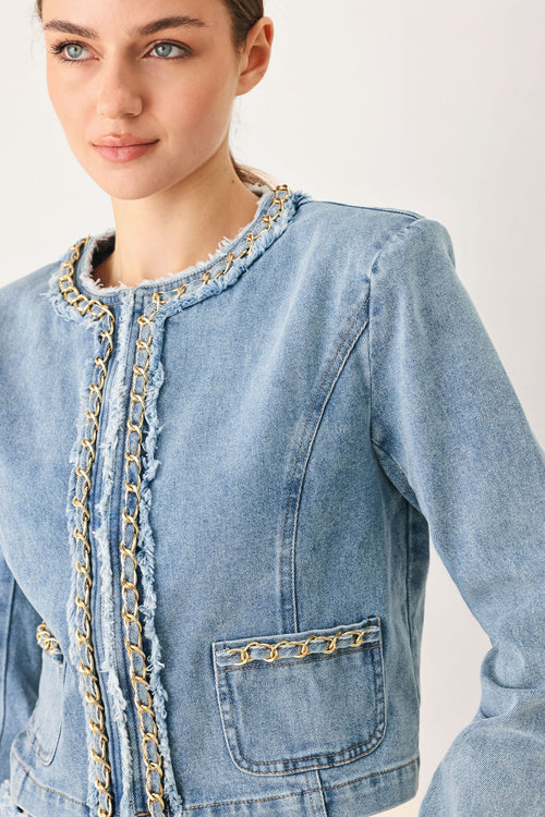 SKYWARD LINKED DENIM CROP JACKET