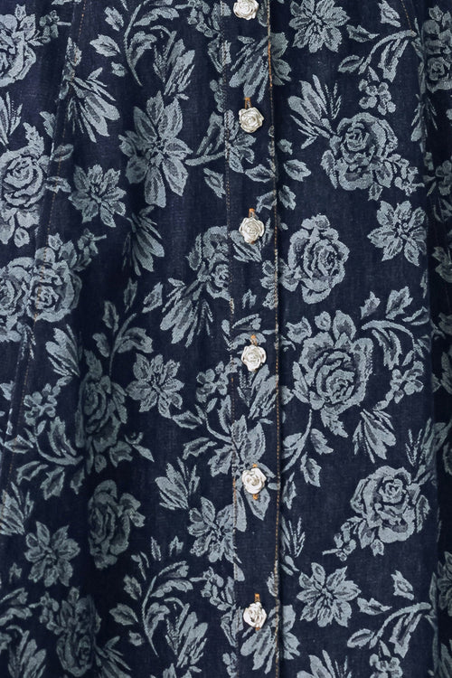 ROSETTE FLORAL WOVEN JACQUARD FULL SKIRT