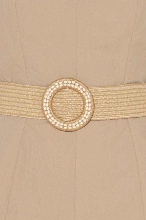 NEUTRAL GODDESS WOVEN JUMPSUIT