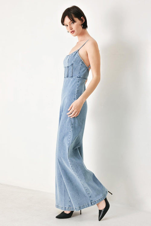 SKYLINE SWEETHEART DENIM JUMPSUIT