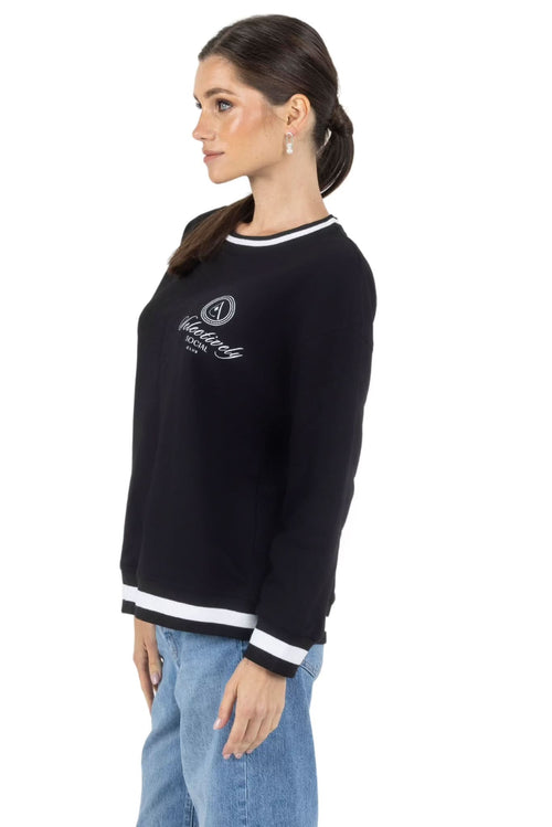 Lisa Printed Round Neck Pullover Sweatshirt