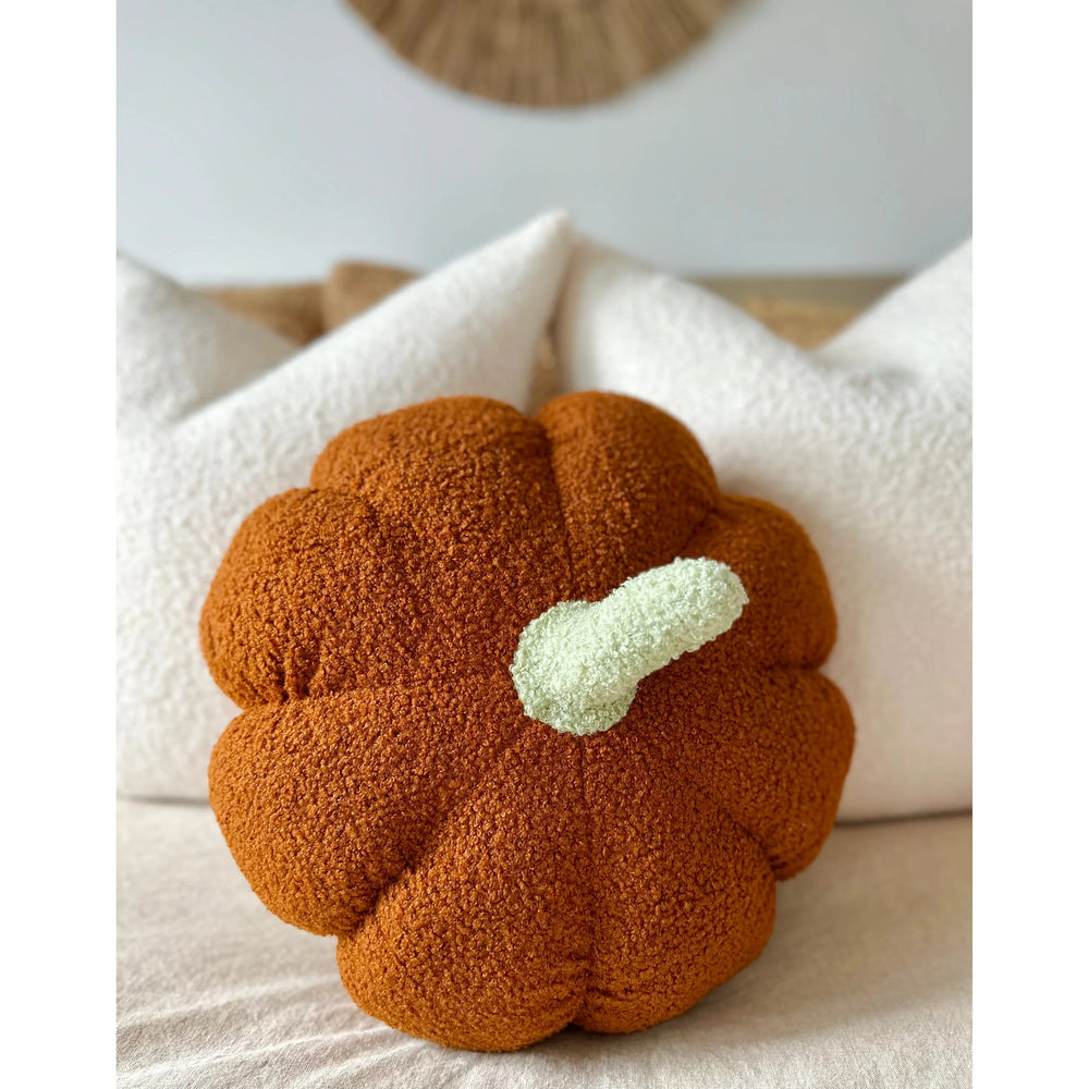 Busa Designs Jumbo Sherpa Orange Pumpkin Pillow