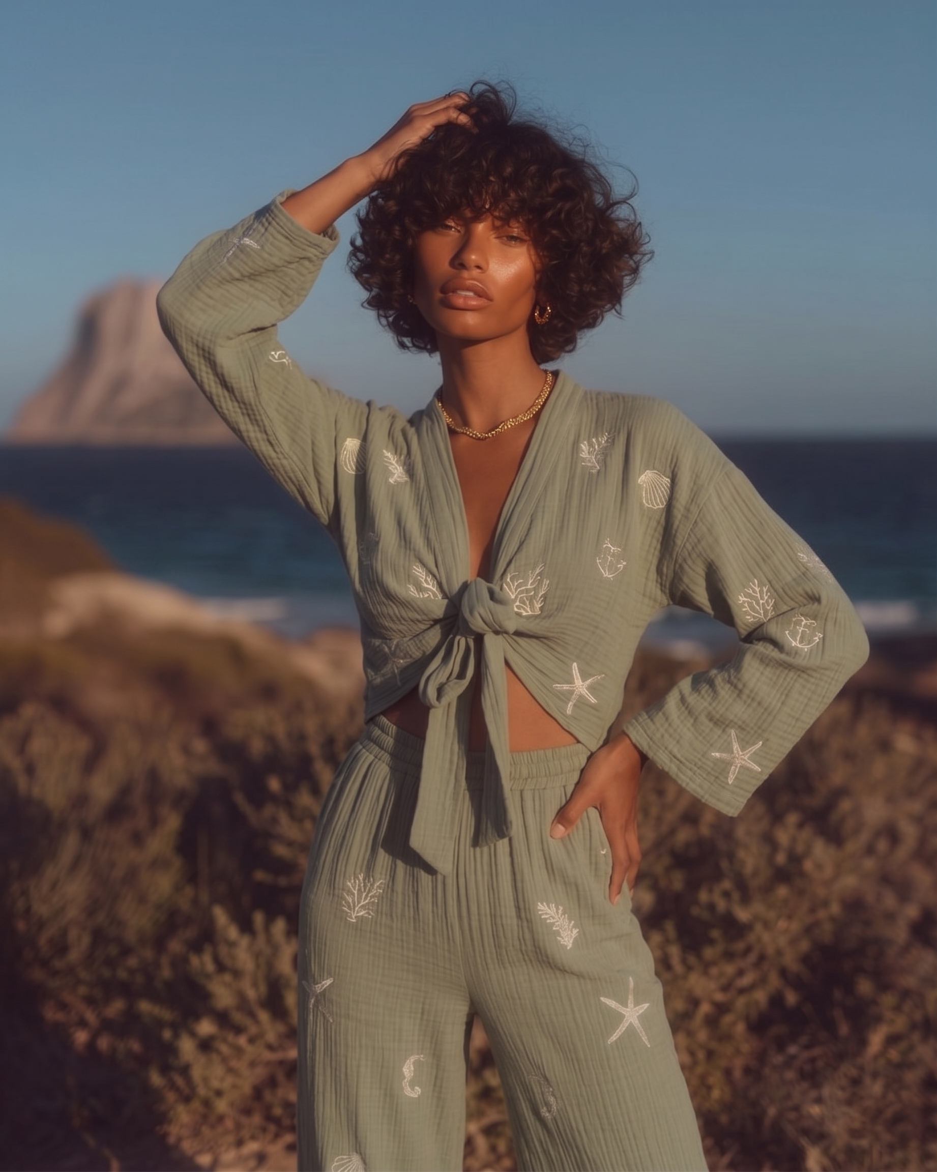 Boho Resort Wear – Tie Suits for Women with Shabby Chic Detail