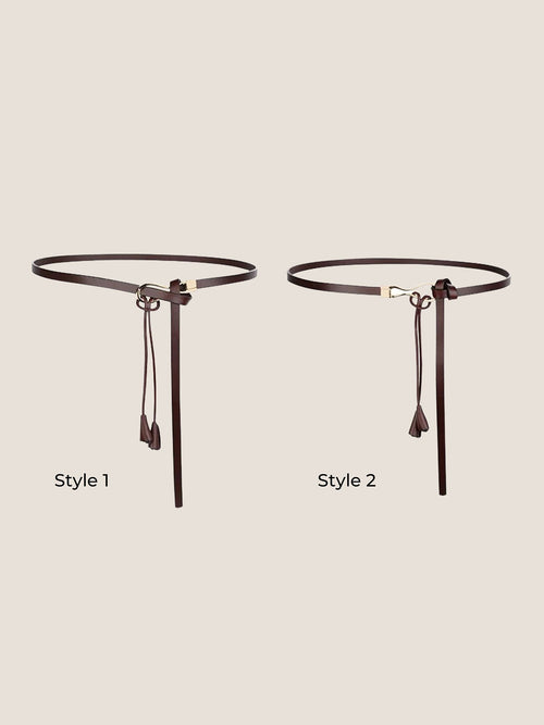 Recycled Leather Belt Versatile Styling For Dress And Blazer VIVETTE
