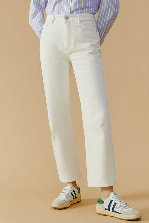 Manhattan High Rise Straight Ankle Jeans HJ160