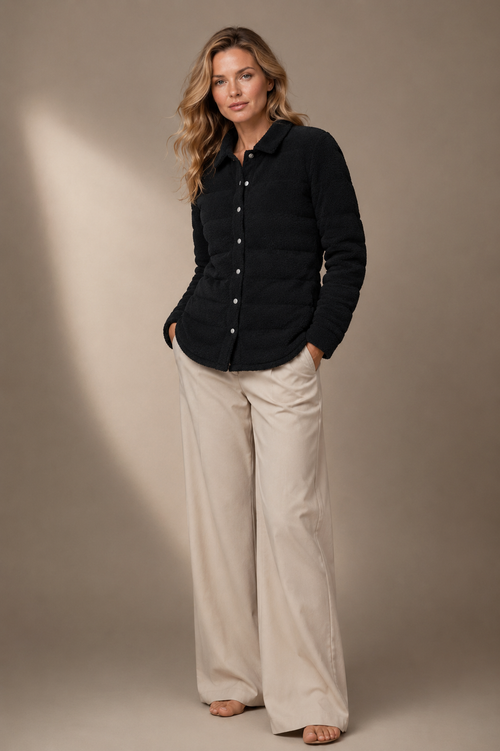 The Harrow Bouclé | Down Shirt | Midnight Black