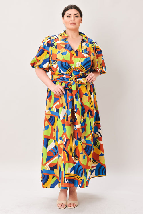 SATURDAY FEELINGS WOVEN MIDI DRESS