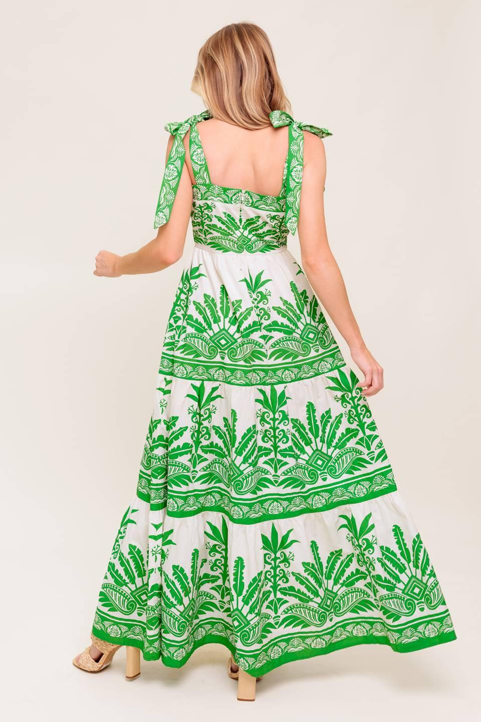 DREAM WALKER OLIVE WOVEN MAXI DRESS