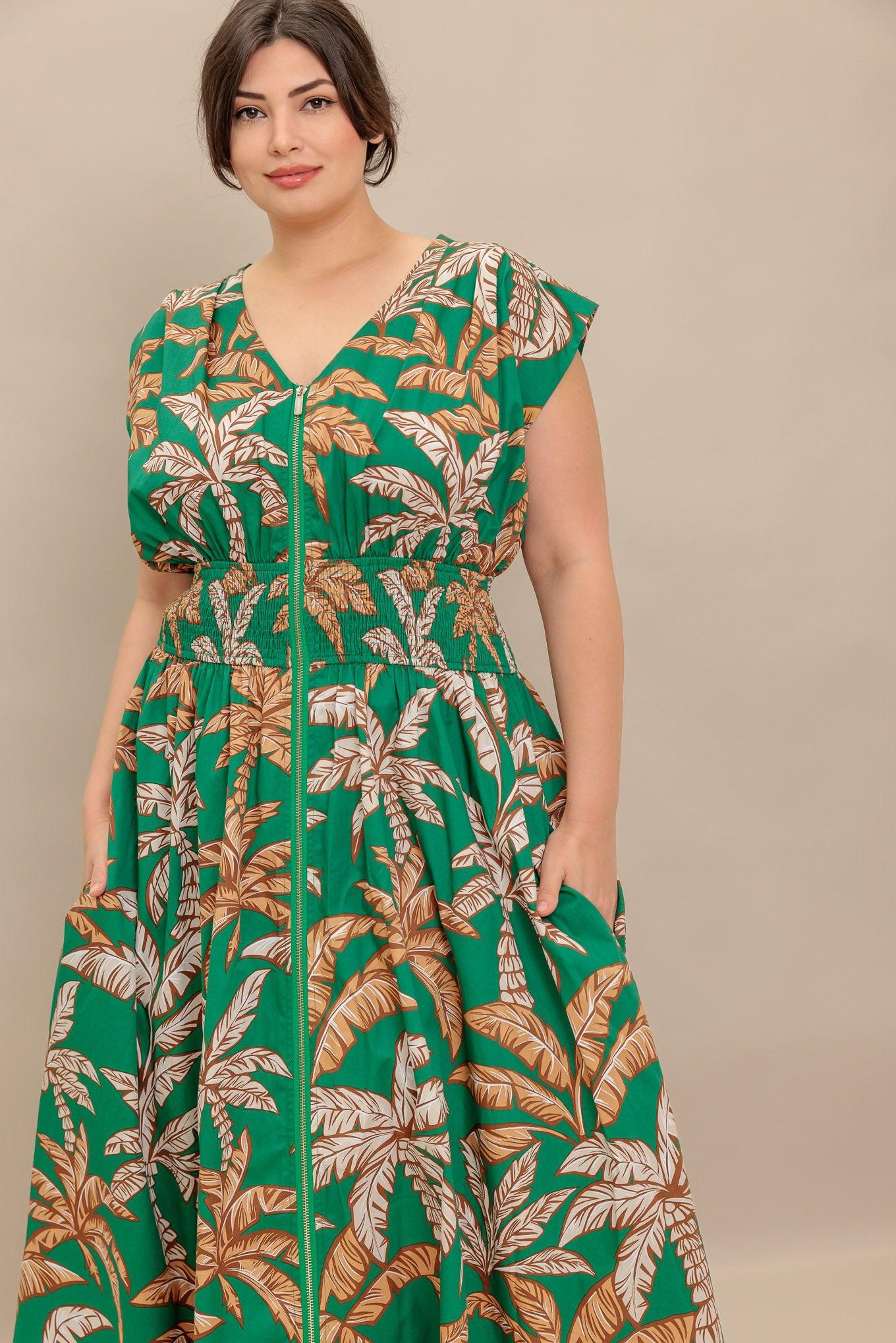 LUSH STILLNESS WOVEN MIDI DRESS