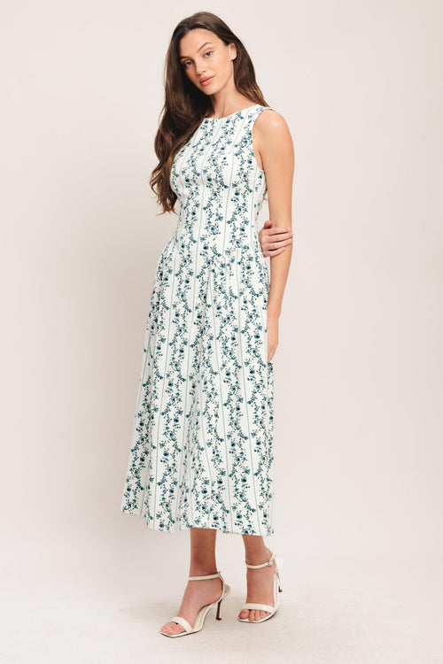 BLOOM COLUMN WOVEN MIDI DRESS