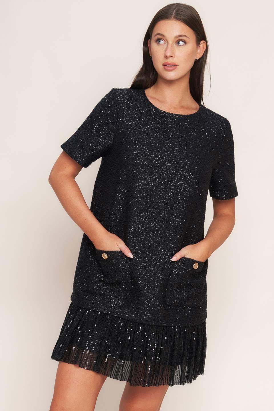 SPARK AFFAIR TWEED MINI DRESS