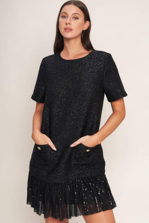SPARK AFFAIR TWEED MINI DRESS