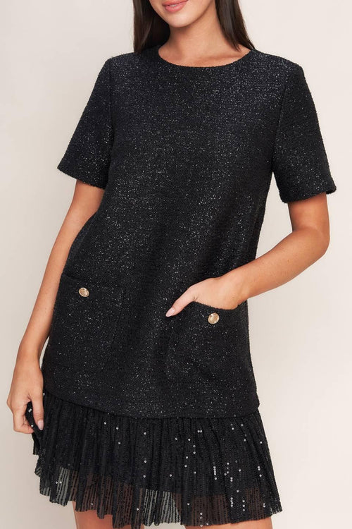 SPARK AFFAIR TWEED MINI DRESS