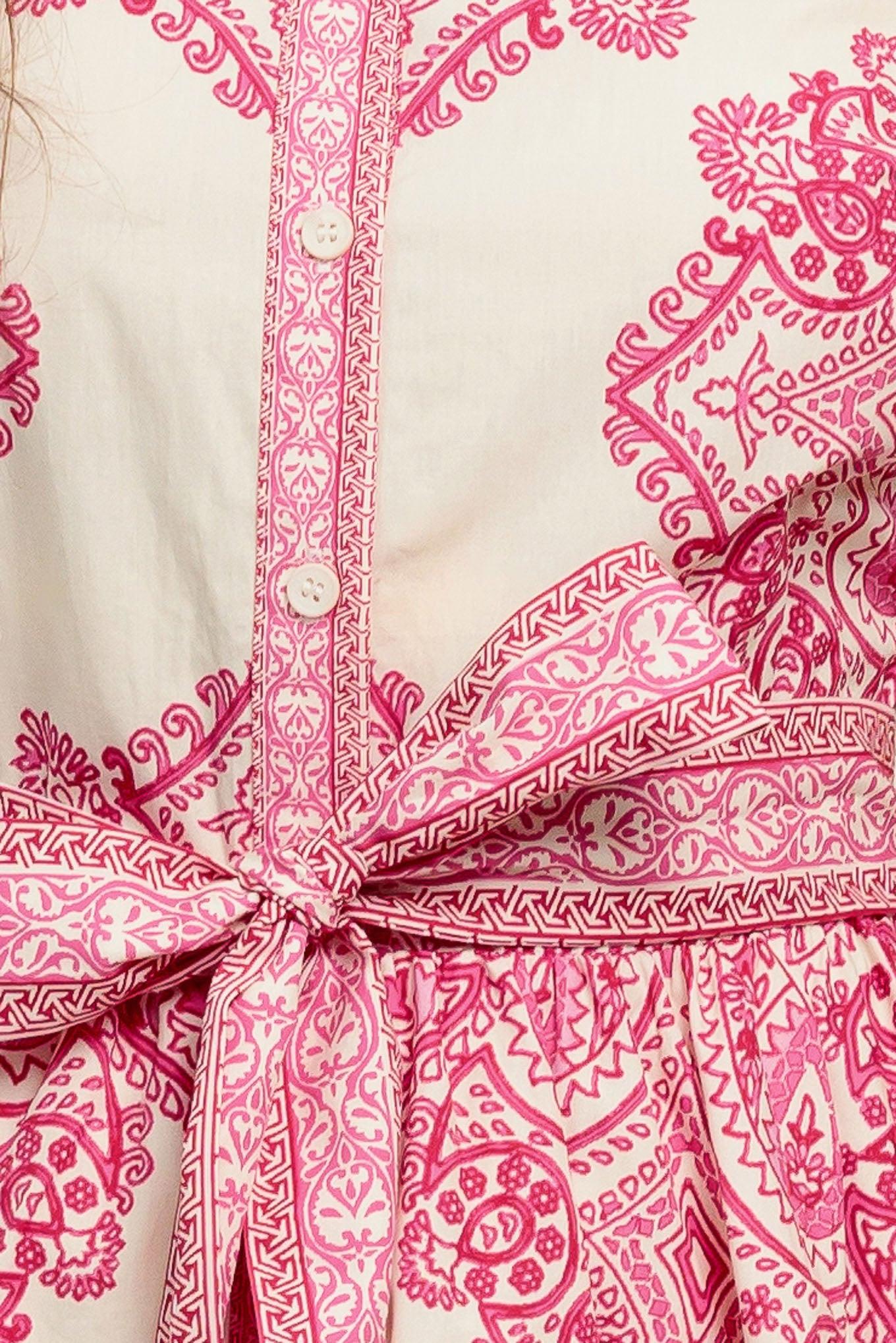 TEA AT NOON PAISLEY WOVEN MINI DRESS