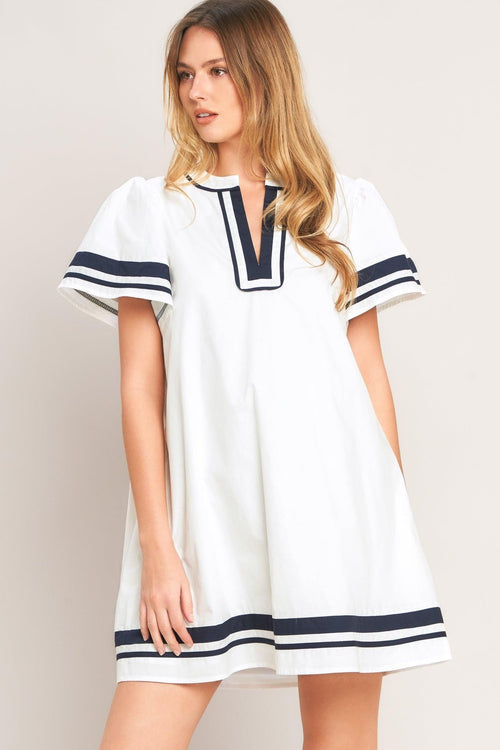 WEEKEND IN THE HAMPTONS WOVEN MINI DRESS