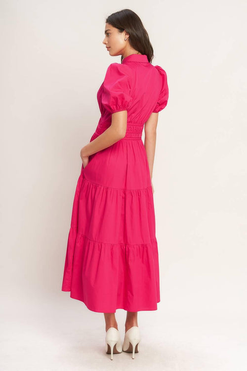 SUGAR CLOUD WOVEN MIDI DRESS