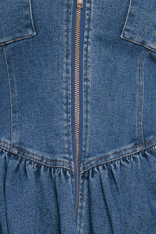 INDIGO FLOW DENIM MIDI DRESS