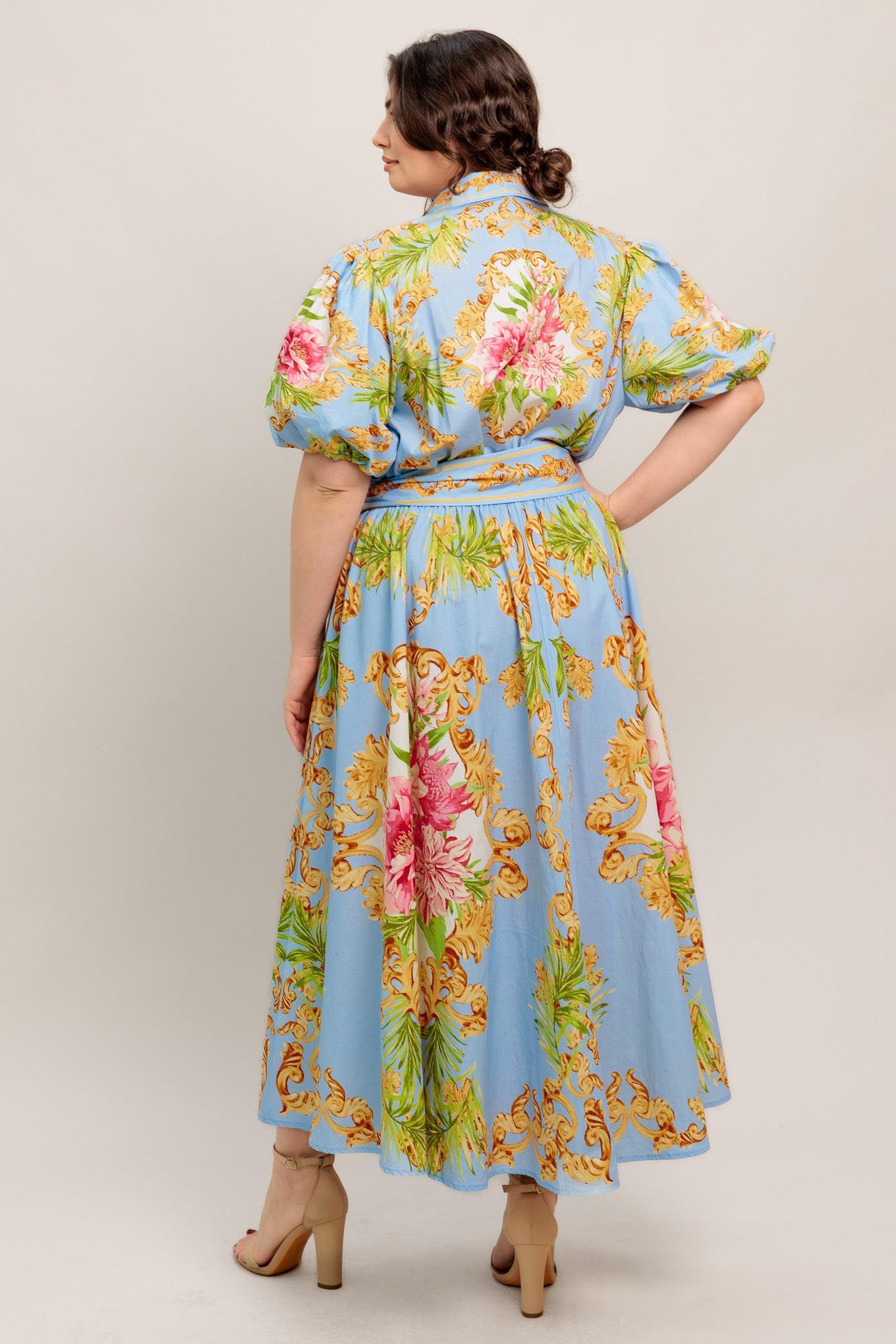 BLUE PALACE WOVEN MIDI DRESS