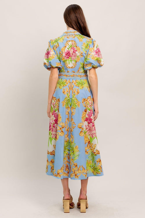 BLUE PALACE WOVEN MIDI DRESS