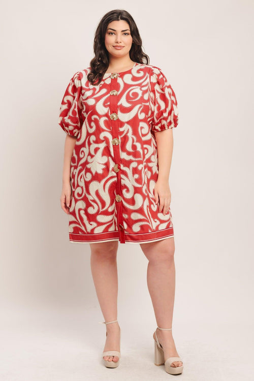 STRAIGHT & STRONG WOVEN MINI DRESS