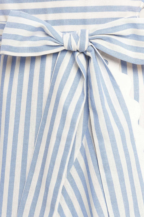 TIED TO YOU STRIPED WOVEN MIDI DRESS