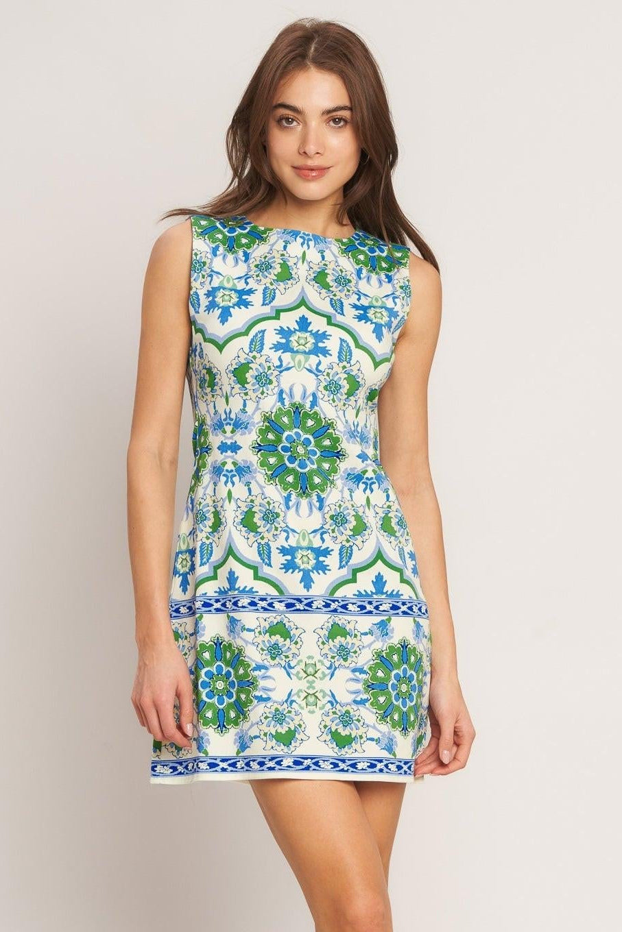 EURO BLUE WOVEN MINI DRESS