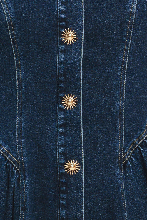 EFFORTLESS POLISH DENIM MIDI DRESS