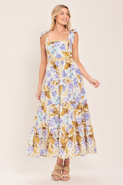 SOFTLY SUNKISSED WOVEN MIDI DRESS