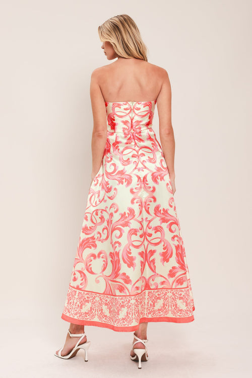 SUNSET ROYALTY WOVEN MIDI DRESS