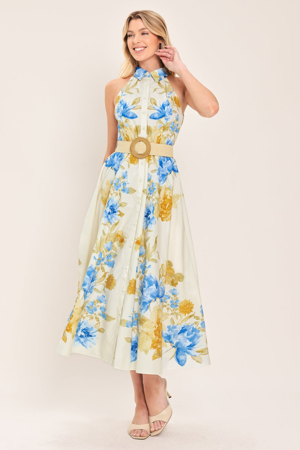 SUNNY DAYDREAM WOVEN MIDI DRESS