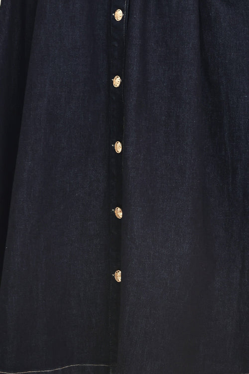 INDIGO CHARM DENIM MIDI DRESS