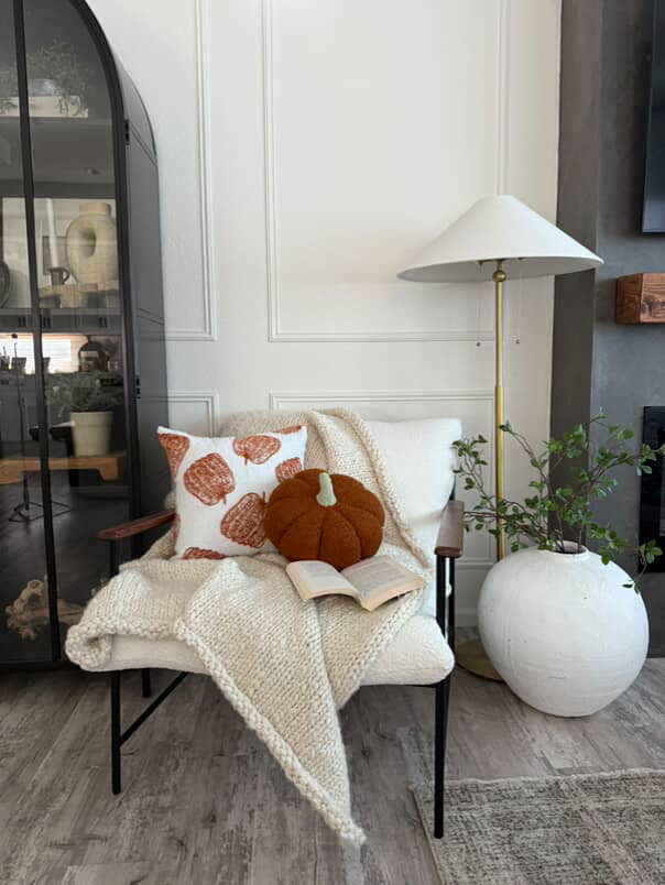 Busa Designs Jumbo Sherpa Orange Pumpkin Pillow