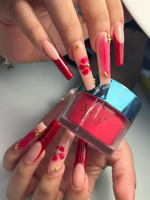 ALLURE NAIL 2oz. Red Dipcrylic 2 in 1 I Am Love