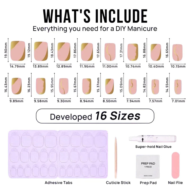 Golden Hour Square Nails - Press On Nails
