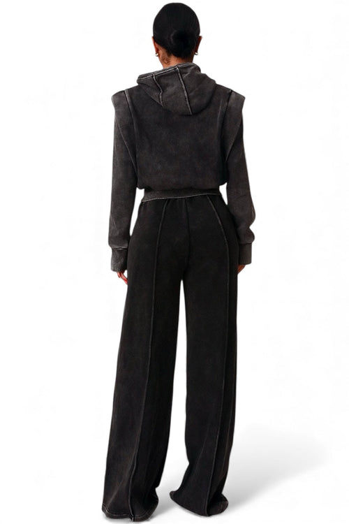 Crop Hoodie And Wide Leg SweatSuit
