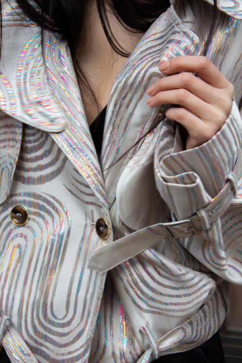 Jacqueline Bomber Jacket in Beige – Stylish Women's Bomber Coat