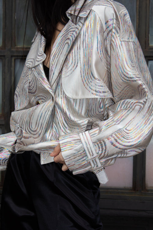 Jacqueline Bomber Jacket in Beige – Stylish Women's Bomber Coat