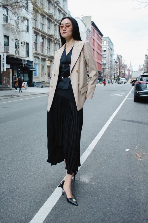 Maryanne Black Pleated Skirt – Stylish Women’s Midi Skirt