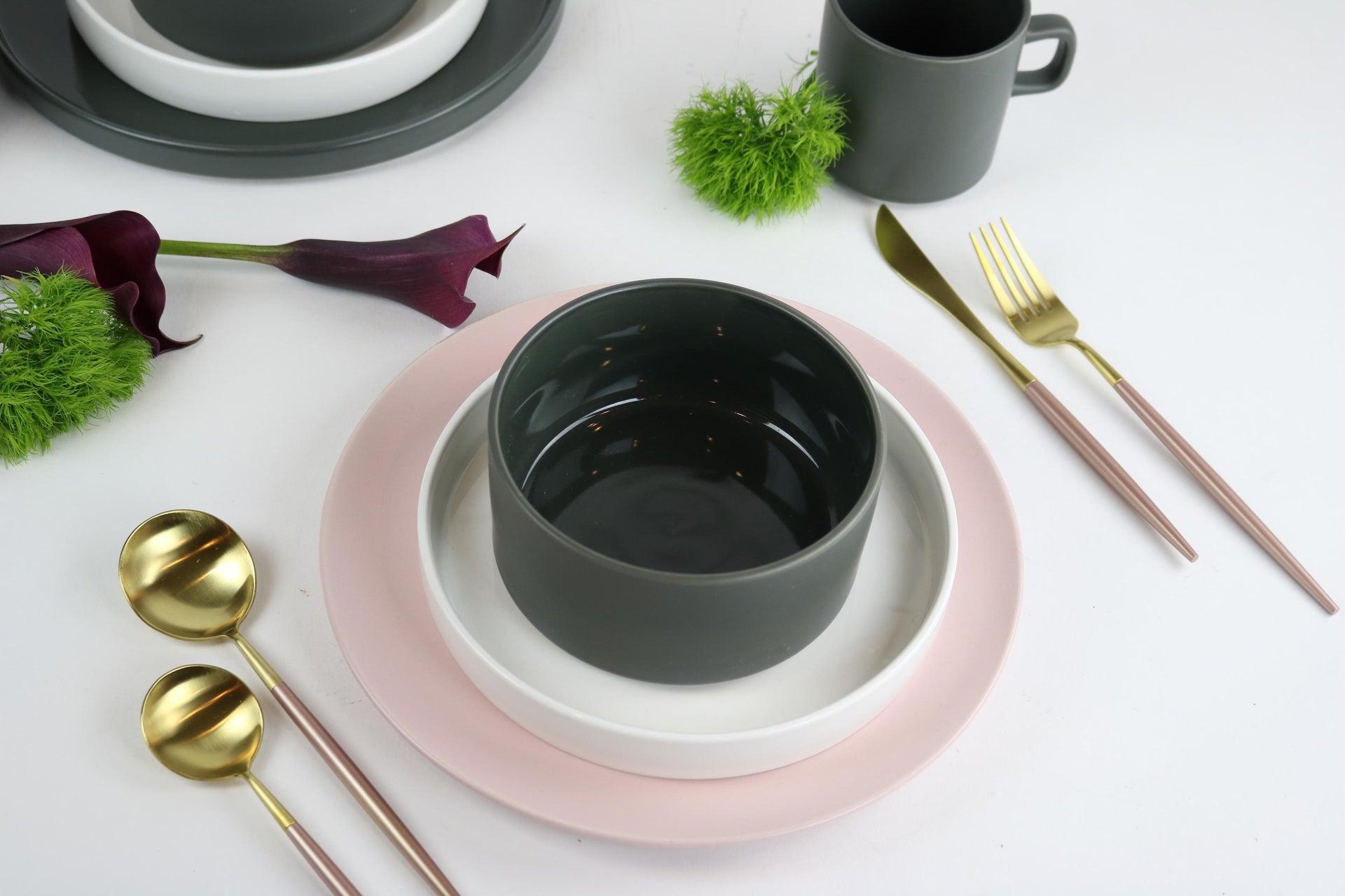Pink and Gold Obelisk Flatware-20 Pieces