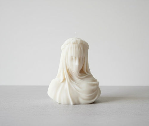 BELIEVE CANDLE Lady in Veil Statue Decorative Candle