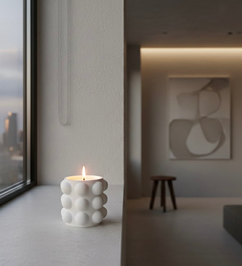 BELIEVE CANDLE Sphere Sculpted Dot Candle