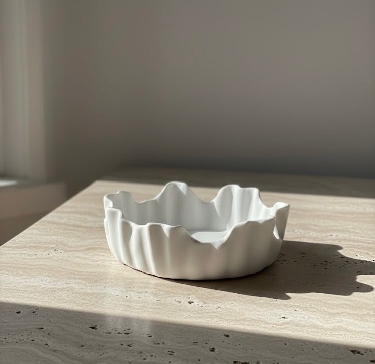 BELIEVE CANDLE Sculpted Decorative Resin Bowl