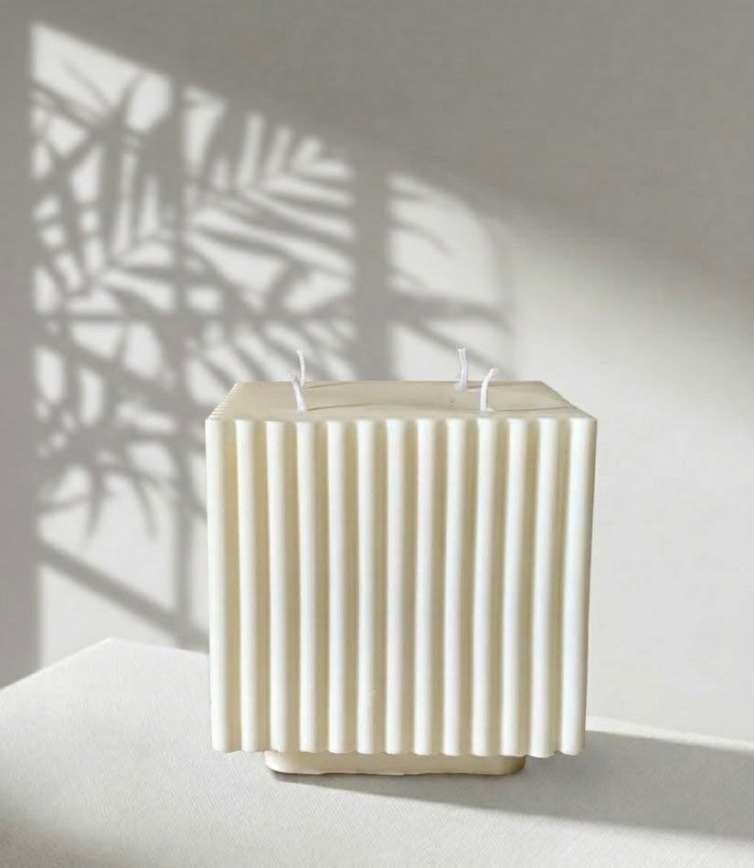 BELIEVE CANDLE Sculpted Cube Decor Candle
