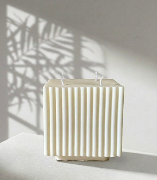 BELIEVE CANDLE Sculpted Cube Decor Candle